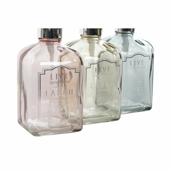 Såpedispenser DKD Home Decor Grå Rosa Gyllen Sølv Krystall Plast Moderne 450 ml 7,5 x 7,5 x 19 cm (3 enheter)