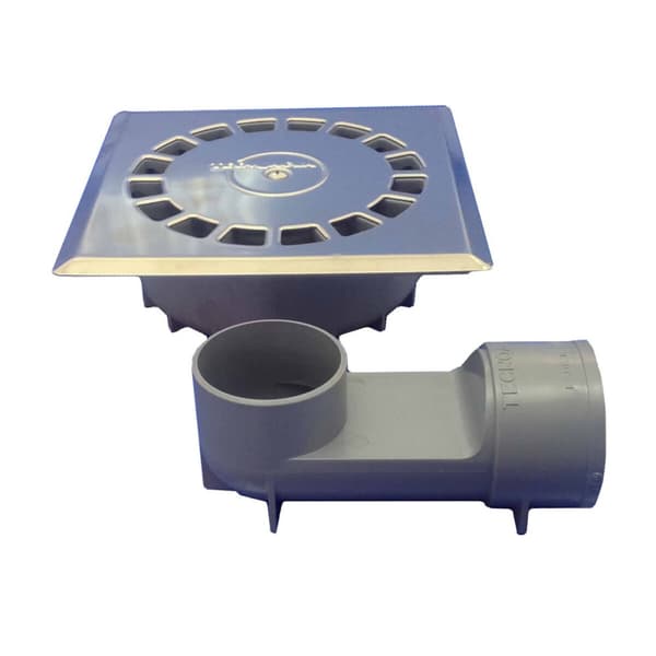 Afløb Tecnoagua T-88 VHI PVC Rustfrit stål 16,5 x 16,5 x 5 cm Ø 5 cm