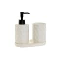 Miniatyrbillede 1 af 3: Conjunto de Banho Home ESPRIT Hvid ABS Dolomite 17,5 x 9,5 x 18 cm 3 Dele