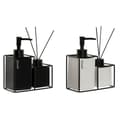 Miniatyrbillede 1 af 3: Conjunto de Banho Home ESPRIT Hvid Sort Metal Dolomite 14,5 x 8 x 17 cm 2 Dele (2 enheder)
