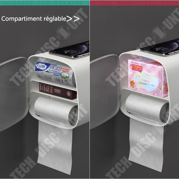 TD® Multifunktionell Toalettlåda Papperslåda Tissue Box Toalett Läcksäker Dubbelrullhållare