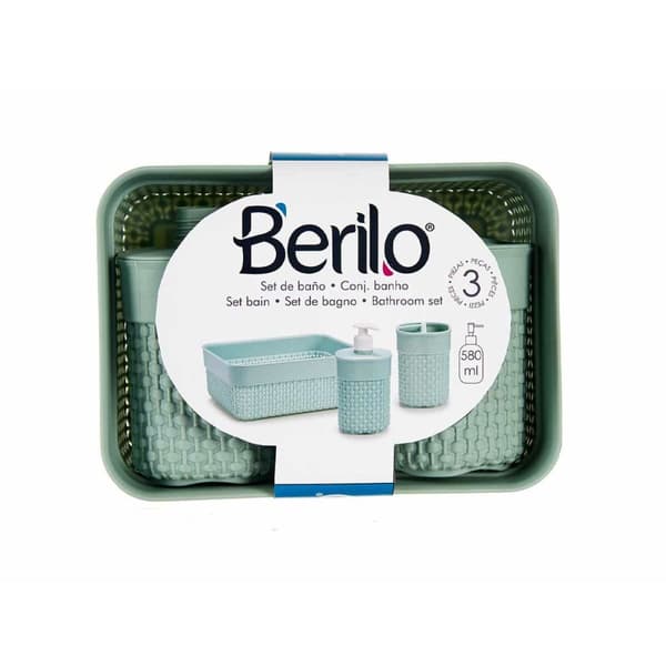Conjunto de Banho Berilo PP-107-3 Grøn Plastik (12 enheder)