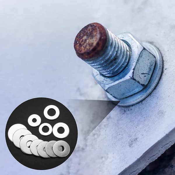 INF 230 stk. flad skive sæt - 304 rustfrit stål sortiment