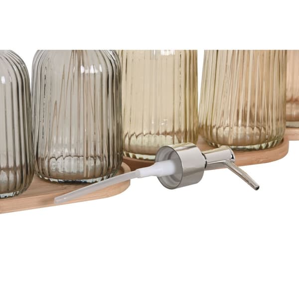 Conjunto de Banho Home ESPRIT Grå Orange Rav Bambus Krystal 3 Dele
