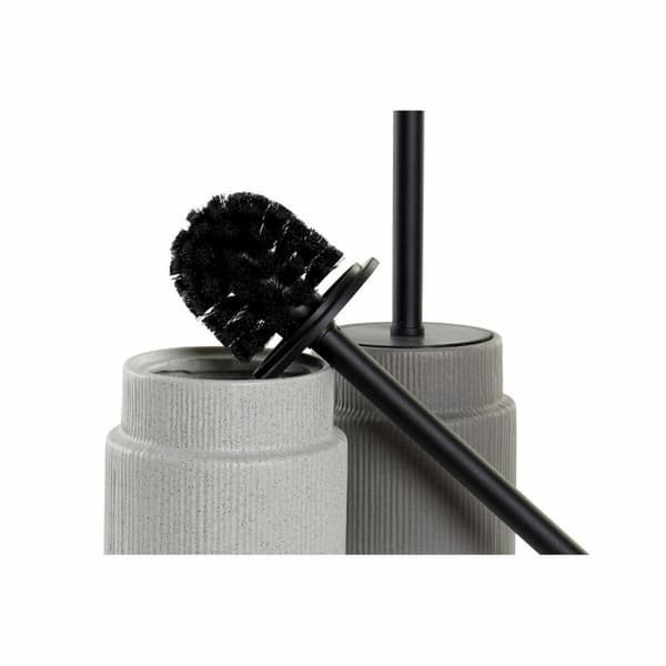 Toiletbørste DKD Home Decor Lysegrå Mørkegrå Stål Stentøj Scandi 10 x 10 x 39 cm (2 enheder)