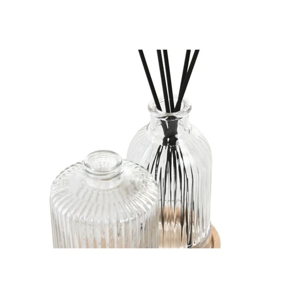 Badkit Home ESPRIT Svart Transparent Bambu Glas Modern 3 Delar