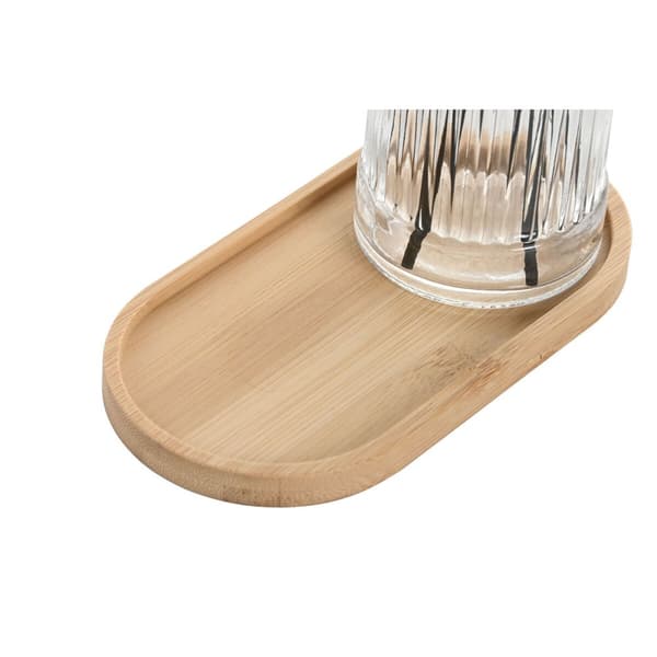 Badkit Home ESPRIT Svart Transparent Bambu Glas Modern 3 Delar