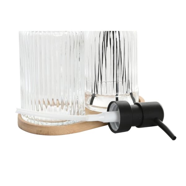 Badkit Home ESPRIT Svart Transparent Bambu Glas Modern 3 Delar