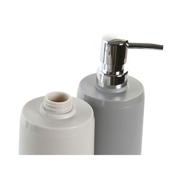 Tvåldispenser DKD Home Decor Beige Grå Kräm polystyren 8 x 8 x 18 cm (2 antal)