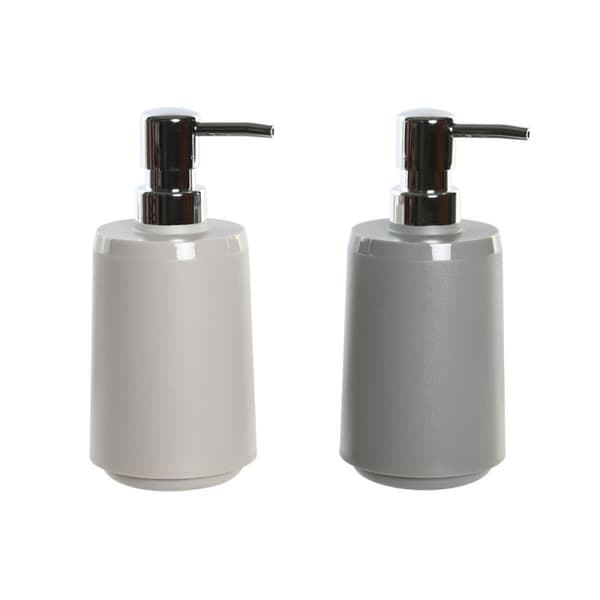 Tvåldispenser DKD Home Decor Beige Grå Kräm polystyren 8 x 8 x 18 cm (2 antal)