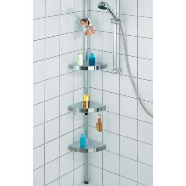 Duschhylla - WENKO - Premium - Aluminium - 27.5 x 70-260 x 20 cm - Samtida