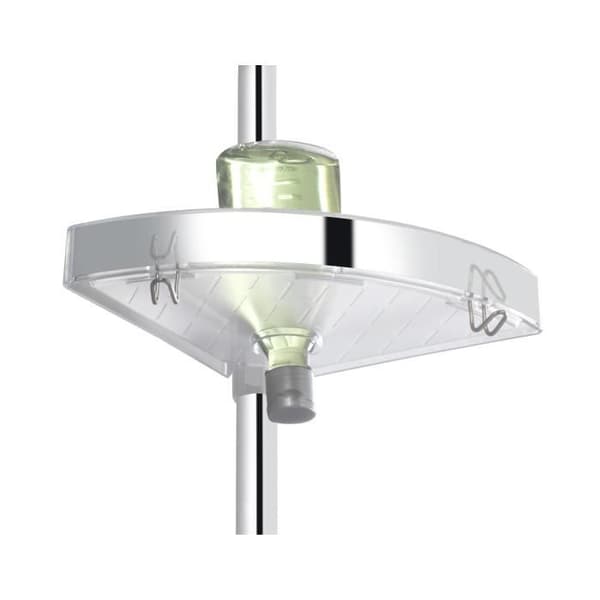 WENKO Teleskopisk duschhörnhylla Premium, 3 duschkorgar fäste utan borrning, aluminium - plast, blank