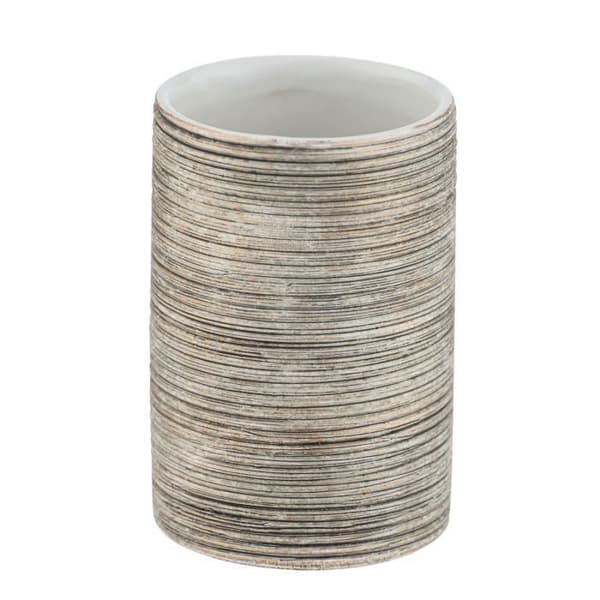 Tandborsthållare - WENKO - Fedio - Präglad keramik - Guld - Ø 8 x 11 cm
