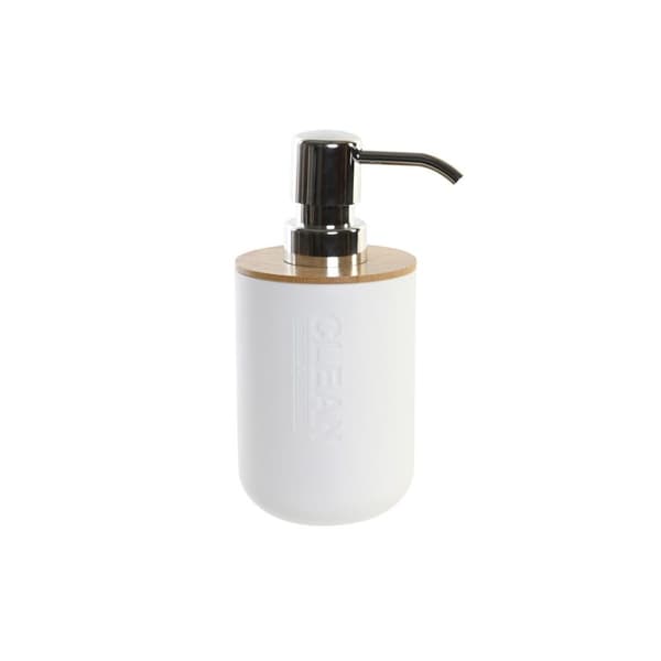 Tvåldispenser DKD Home Decor 7 x 9 x 15,5 cm Naturell Vit polypropen