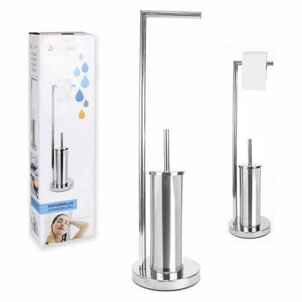 Toiletpapirholder med toiletbørsteholder Confortime 18,5 x 74 cm (4 enheder)
