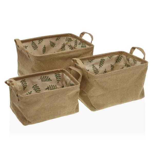 Kurv Versa Tekstil 22 x 12 x 10 cm 18 x 14 x 28 cm 25 x 15 x 12 cm 28 x 18 x 14 cm