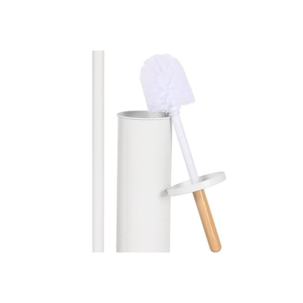Toiletpapirholder Home ESPRIT Hvid Natur Metal Bambus 22 x 16 x 68 cm