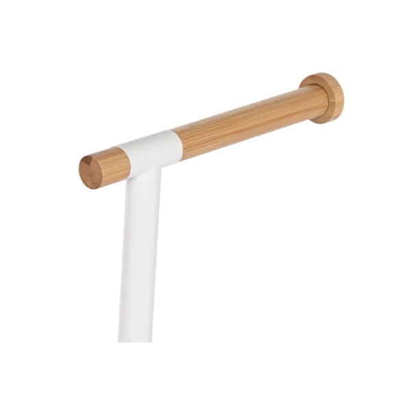 Toiletpapirholder Home ESPRIT Hvid Natur Metal Bambus 22 x 16 x 68 cm