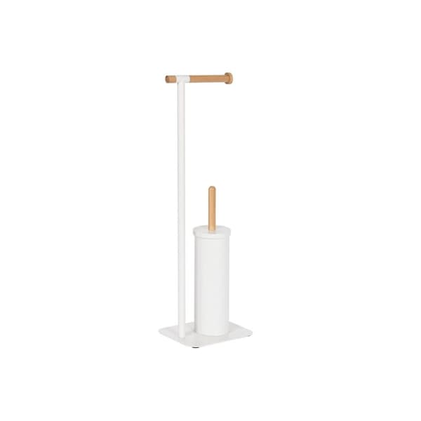 Vessapaperirullateline Home ESPRIT Valkoinen Luonnollinen Metalli Bambu 22 x 16 x 68 cm