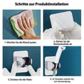Miniatyrbild 6 av 7: Lollanda Självhäftande duschhållare utan borrning, justerbart väggfäste för handhållen dusch – enkel installation i badrum