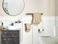Miniatyrbilde 2 av 5: 6-delers Baderomsutstyrssett Svart Aluminium Glass Matt Finish Bad Moderne Stil