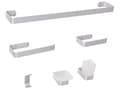 Miniatyrbilde 1 av 5: 6-delers Baderomsutstyrssett Sølv Aluminium Glass Matt Finish Bad Moderne Stil