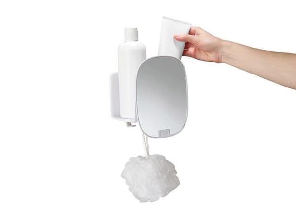 Joseph Joseph - 70547 - Kompakt duschhylla med EasyStore justerbar spegel-Vit, One size Small