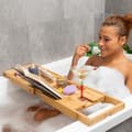 Miniatyrbild 3 av 4: Trayth InnovaGoods Bamboo utdragbar badkarsbricka