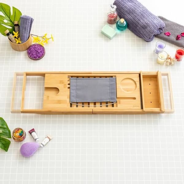 Trayth InnovaGoods Bamboo utdragbar badkarsbricka