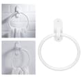 Miniatyrbillede 6 af 11: Badeværelse Håndklædeholder Aluminiumslegering Pladsbesparende Hvid Elegant Stil Vaskerum Håndklæderinge Til Hotel