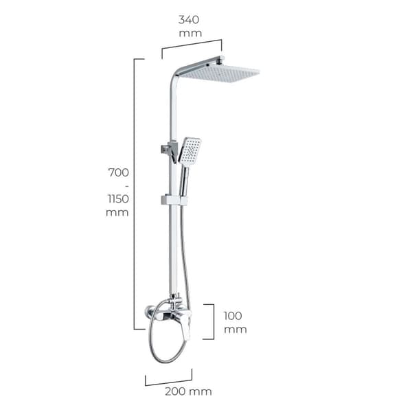 Duschpelare EDM 01144 Altea ABS Kromad