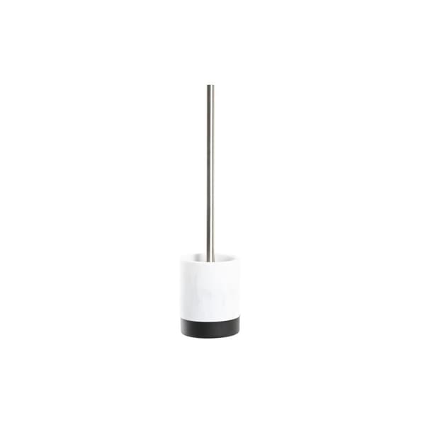Toiletbørste DKD Home Decor Hvid Sort Harpiks Rustfrit stål Marmor Moderne 10 x 10 x 37,4 cm