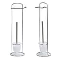 Miniatyrbillede 3 af 3: Toiletpapirholder med toiletbørsteholder Berilo W2930A Hvid Sølvfarvet Metal 16,5 x 59 x 16,5 cm (6 enheder)