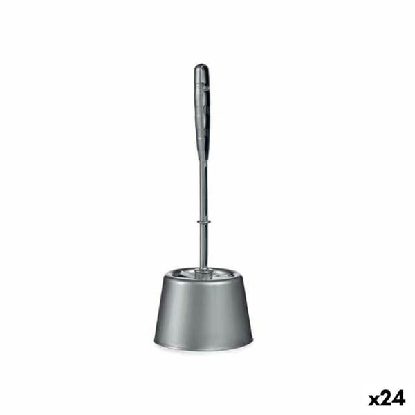 Toiletbørste Berilo UP-154 Sølvfarvet Plastik 13 x 36,5 x 13 cm (24 enheder)