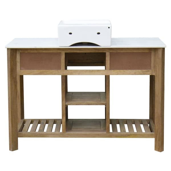 Underskab til vask Home ESPRIT Hvid Natur Keramik Mangotræ 120 x 50 x 82 cm