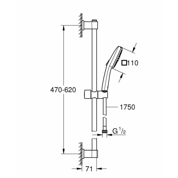 Brusebad sæt Grohe Vitalio Comfort 110 26398001 Metal