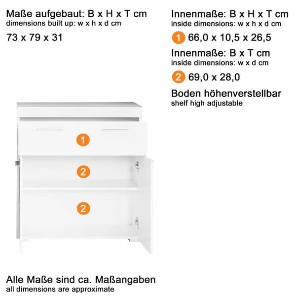 Allaskaappi Trendteam Valkoinen