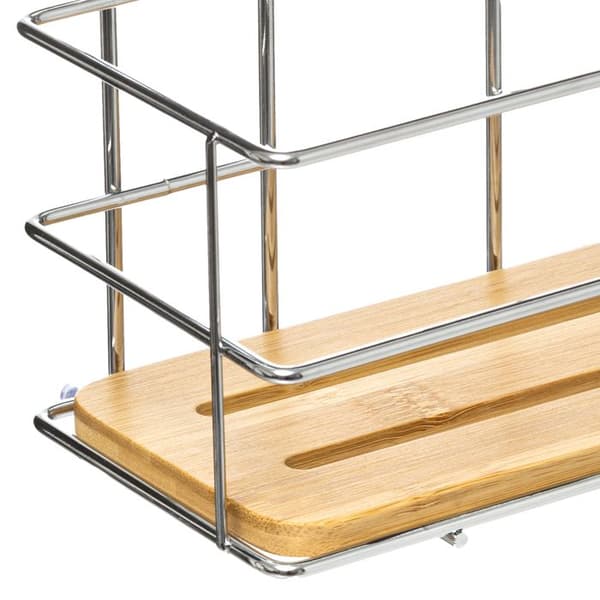 Hyll - FIVE - Rektangulär - Metall - Bambus - 26.5x13x13 cm
