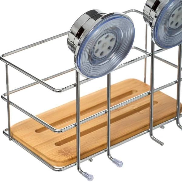 Hyll - FIVE - Rektangulär - Metall - Bambus - 26.5x13x13 cm