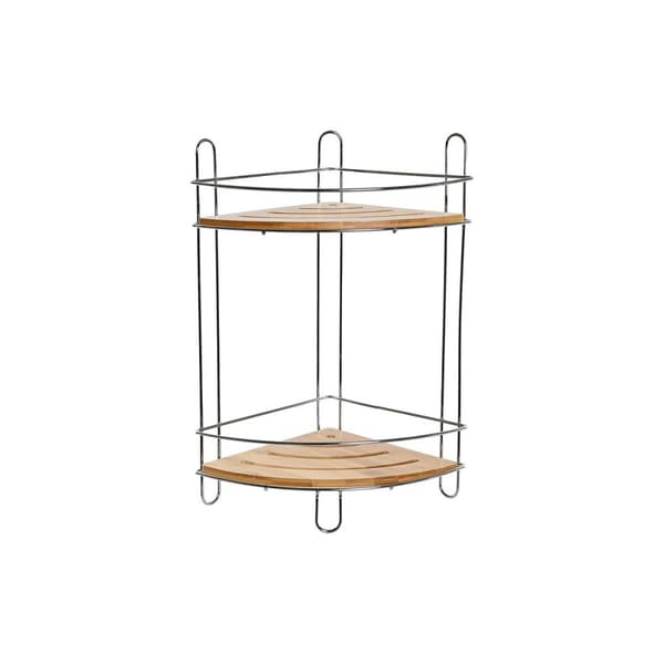 Hjørnemøbel DKD Home Decor Natur Bambus Rustfrit krom metal 2 Hylder 19,5 x 19,5 x 36,5 cm