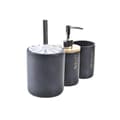 Miniatyrbillede 1 af 3: Conjunto de Banho DKD Home Decor Sort Natur Bambus Dolomite 10,2 x 10,2 x 37,5 cm (3 Dele)