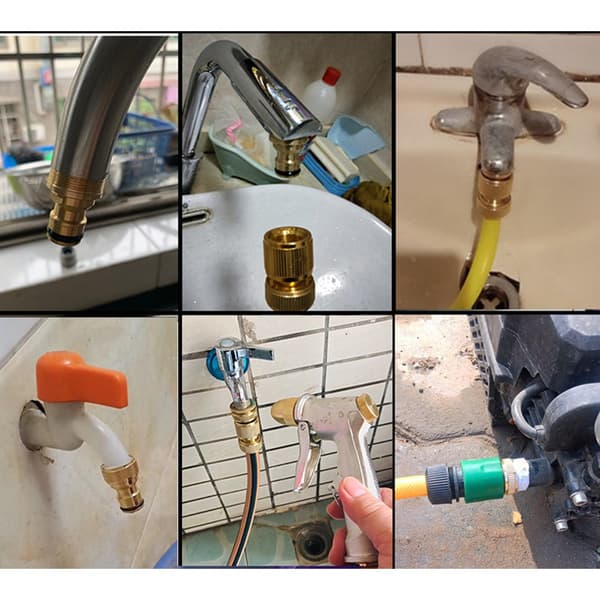 INF Vandhaneadapter - Indvendig 1/2" Nippelbeslag til Hurtig Tilslutning Guld