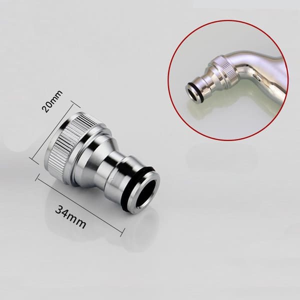 INF Vandhaneadapter - Indvendig 1/2" Nippelbeslag til Hurtig Tilslutning Sølv