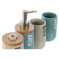 Miniatyrbillede 3 af 3: Conjunto de Banho Home ESPRIT Beige Turkisblå Bambus ABS Dolomite 9 x 8,5 x 19 cm (2 enheder)