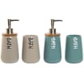 Miniatyrbillede 1 af 3: Conjunto de Banho Home ESPRIT Beige Turkisblå Bambus ABS Dolomite 9 x 8,5 x 19 cm (2 enheder)