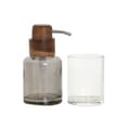 Miniatyrbillede 1 af 3: Conjunto de Banho Home ESPRIT Grå Gennemsigtig Aluminium Krystal Akacie 10 x 7 x 16 cm