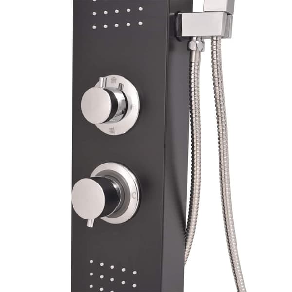 vidaXL Dusjpanel aluminium matt svart