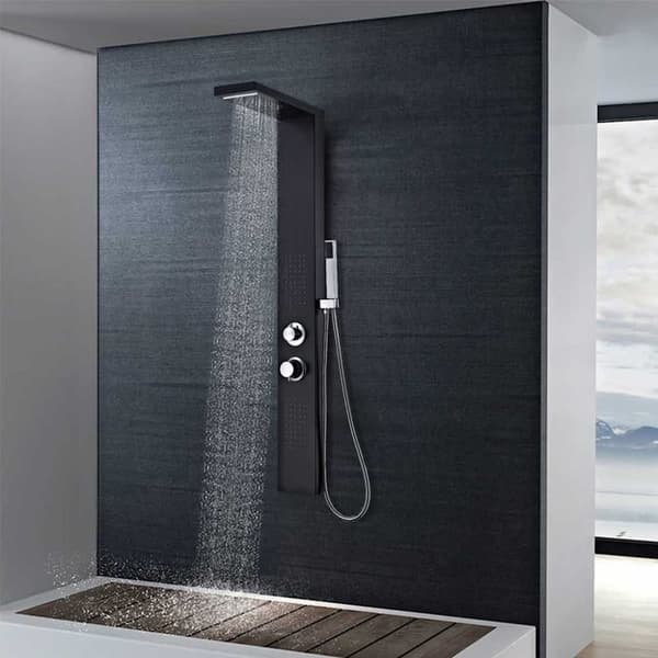 vidaXL Dusjpanel aluminium matt svart