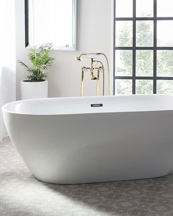 Fristående Badkarsblandare Silver Krom 98 cm Med handdusch Modern