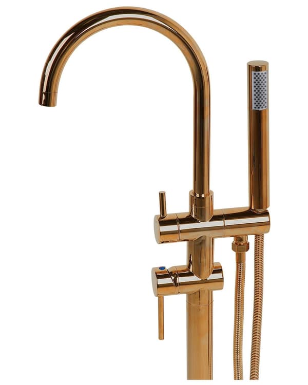 Badkarsblandare Roséguld Mässing Fristående Badkarsblandare med Handdusch Modern Design